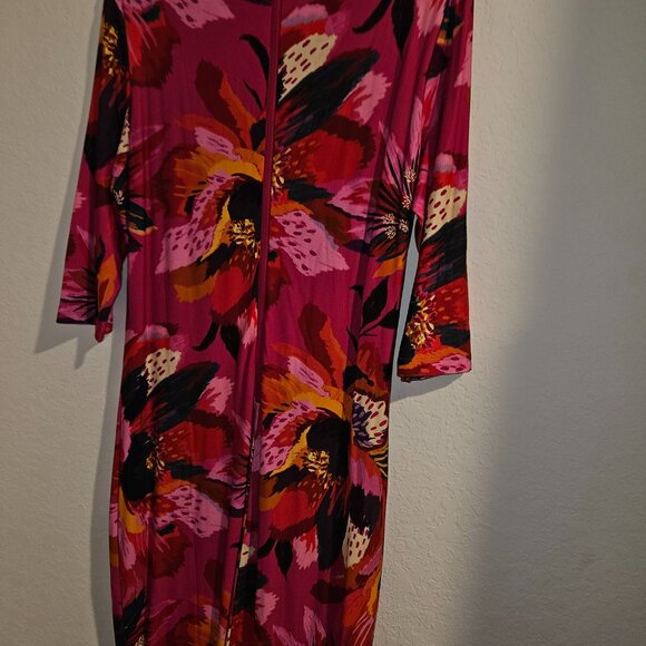 NWT FARM RIO Colorful Flowers Jersey Midi Dress - Picture 5 of 10
